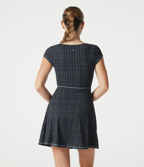 Halara UltraSculpt™ Check Plaid Print Square Neck Corset 2-in-1 Built-in Bra Mini Casual Dress with Pockets-Easy Peezy