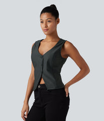 V-neck Stripes Casual Vest