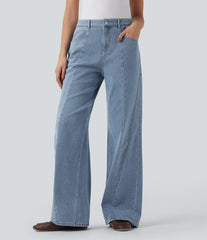 Halara Flex™ Mid Rise Wide Leg Casual Jeans with Pockets