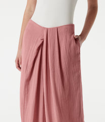 Mid Rise Baggy Casual Linen-Feel Pants with Pockets