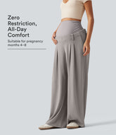 Halara Flex™ Super High Waisted Wide Leg Waffle Maternity Work Pants with Pockets