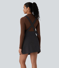 V Neck Stripe InstantCool Mini Work Dress