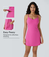 SoftlyZero™ Airy 2-in-1 Pocket Flare Mini Slip InstantCool Active Dress-Easy Peezy Edition