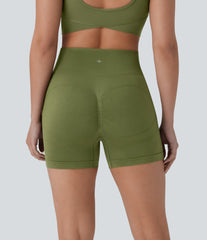 OneForm Seamless Flow High Waisted Yoga Biker Shorts 4''