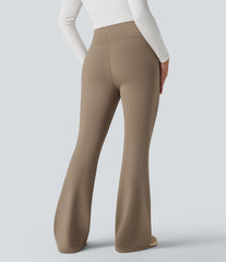 High Waisted Fleece Yoga Flare Leggings