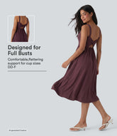 SoftlyZero™ Airy Padded InstantCool Midi Casual Dress with Pockets DD-F Cups