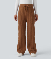 Mid Rise Drawstring Casual Sweater Pants
