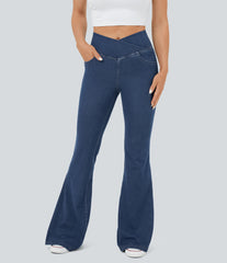 Halara Flex™ High Waisted Crossover Pocket InstantCool Washed Casual Jeans