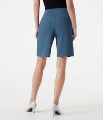 High-waisted Decorative Buttons Work Baggy Bermuda Shorts with Pockets
