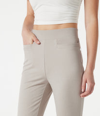 High-waisted Slim Herringbone Golf Capri Pants with Pockets