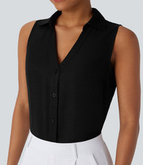 V Neck Sleeveless Work Shirt