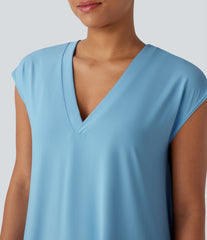 V Neck InstantCool Casual Cover Up-UPF50+