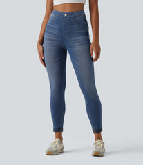 Halara Flex™ High Waisted Tummy Control Denim Casual Leggings with Pockets