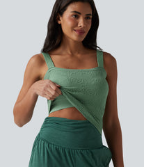 OneForm Seamless Flow Square Neck Built-in Bra Yoga Tank Top