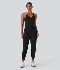 Breezeful™ Pocket Tapered Quick Dry Casual Slip Jogger Jumpsuit