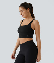 SoftlyZero™ Airy Square Neck Backless Crisscross Cropped InstantCool Yoga Tank Top-UPF50+
