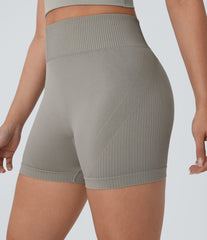 OneForm Seamless Flow High Waisted Ruched Yoga Biker Shorts 4''