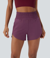 Breezeful™ High Waisted Pockets 2-in-1 Curved Hem Quick Dry Running Shorts 3.5''