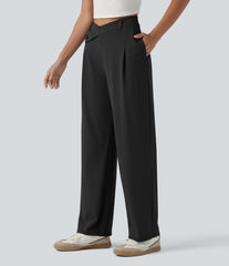 Halara Flex™ DayStretch Asymmetric High Waisted Work Straight Leg Pants with Pockets
