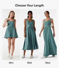 Built-in Bra Flowy Mini Casual Dress with Pockets