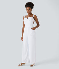 SoftlyZero™ Airy Tie Pocket InstantCool Jumpsuit-UPF50+
