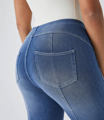 Halara Flex™ Pull On Mid Rise Pocket Denim Casual 7/8 Leggings