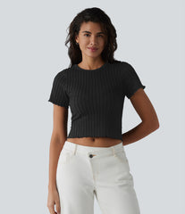 OneForm Seamless Flow Round Neck Short Sleeve Cropped Casual T-Shirt