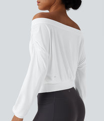 Off-shoulder Oversize InstantCool Quick Dry Yoga Sports Top