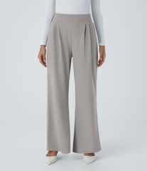 Halara Flex™ High Waisted Wide Waistband Pocket Wide Leg Waffle Work Pants