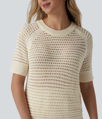 Round Neck Short Sleeve Sweater