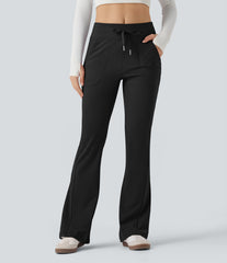 DayStretch Mid Rise Drawstring Slim Casual Flare Pants with Pockets