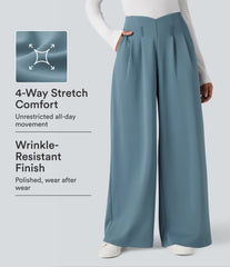 Halara Flex™ High Waisted Wide Leg Crepe Work Pants with Pockets