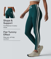 Halara Ultrasculpt™ High-waisted Tummy Control Side Stripe Yoga 7/8 Leggings