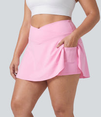 Everyday SoftlyZero™ Airy Crossover Pocket 2-in-1 InstantCool Tennis Plus Size Skirt-Lucid-UPF50+