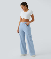 Halara Flex™ Mid Rise Pockets Straight Leg Casual Cargo Jeans