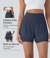 SoftlyZero™ Airy Super High Waisted 2-in-1 InstantCool Yoga Shorts 5'' with Pockets