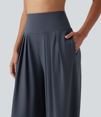 SoftlyZero™ Airy High Waisted Pleated Baggy InstantCool Yoga Pants with Pockets