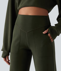 High Waisted Casual Baggy Pants with Pockets