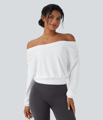 Off-shoulder Oversize InstantCool Quick Dry Yoga Sports Top