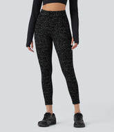 OneForm Seamless Flow High Waisted Speckled 7/8 Yoga Leggings with Pockets
