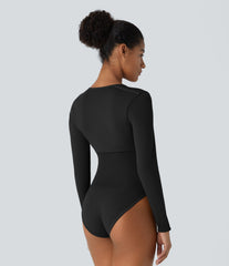 OneForm Seamless Flow Square Neck Long Sleeve Casual Smooth Bodysuit