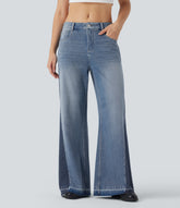 Halara Flex™ Low Rise Color Block Casual Baggy Jeans with Pockets