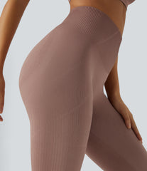 Soft OneForm Seamless Flow Ribbed High Waisted Tummy Control Butt Lifting Training Leggings