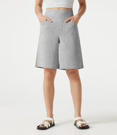 High Waisted Baggy Casual Bermuda Shorts 10'' with Pockets