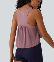 Round Neck Racerback Breathable Mesh InstantCool Quick Dry Running Tank Top-UPF50+