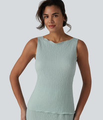 Boat Neck Casual Tank Top