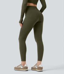 Wear-Resistant High Waisted 7/8 Hiking Leggings with Pockets