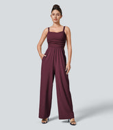 Breezeful™ Lace Up Pocket Quick Dry Casual Jumpsuit