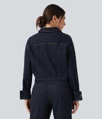 Halara Flex™ Collar Long Sleeve Denim Casual Jacket