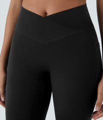 SoftlyZero™ High Waisted Crossover Pocket Capri Yoga Leggings-UPF50+